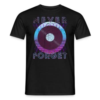 Never Forget Retro 80s 90s Nostalgia - Men's T-Shirt - black - Front - AI Model Male 178 light (178cm)