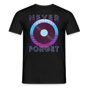 Never Forget Retro 80s 90s Nostalgia - Men's T-Shirt - black - Front - AI Model Male 178 light (178cm)