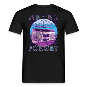 Never Forget Retro 80s 90s Nostalgia - Men's T-Shirt - black - Front - AI Model Male 178 light (178cm)