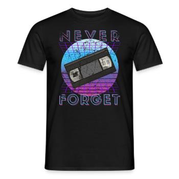 Never Forget Retro 80s 90s Nostalgia - Men's T-Shirt - black - Front - AI Model Male 178 light (178cm)