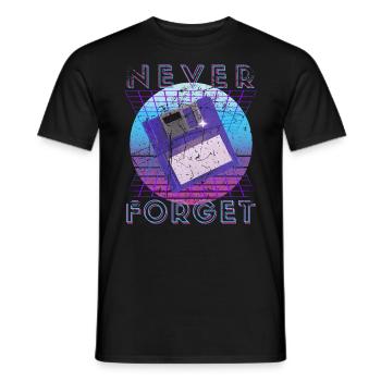 Never Forget Retro 80s 90s Nostalgia - Men's T-Shirt - black - Front - AI Model Male 178 light (178cm)