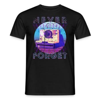 Never Forget Retro 80s 90s Nostalgia - Men's T-Shirt - black - Front - AI Model Male 178 light (178cm)