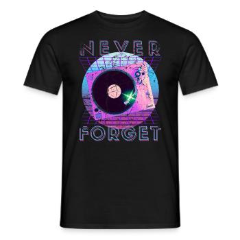 Never Forget Retro 80s 90s Nostalgia - Men's T-Shirt - black - Front - AI Model Male 178 light (178cm)