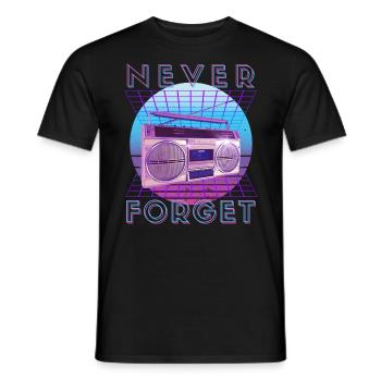 Never Forget Retro 80s 90s Nostalgia - Men's T-Shirt - black - Front - AI Model Male 178 light (178cm)