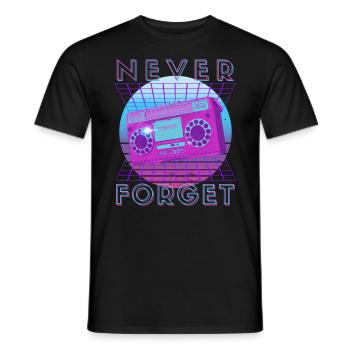Never Forget Retro 80s 90s Nostalgia - Men's T-Shirt - black - Front - AI Model Male 178 light (178cm)