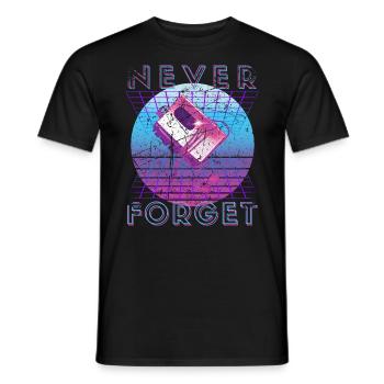 Never Forget Retro 80s 90s Nostalgia - Men's T-Shirt - black - Front - AI Model Male 178 light (178cm)