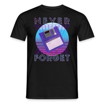 Never Forget Retro 80s 90s Nostalgia - Men's T-Shirt - black - Front - AI Model Male 178 light (178cm)