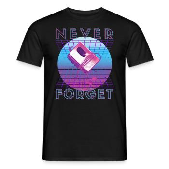 Never Forget Retro 80s 90s Nostalgia - Men's T-Shirt - black - Front - AI Model Male 178 light (178cm)