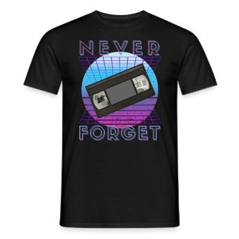 Never Forget Retro 80s 90s Nostalgia - Men's T-Shirt - black - Front - AI Model Male 178 light (178cm)