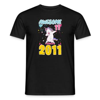 Licorne du 11e anniversaire - T-shirt homme - noir - Devant - AI Model Male 178 light (178cm)