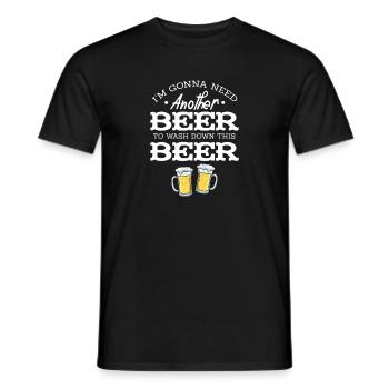 Bière - T-shirt homme - noir - Devant - AI Model Male 178 light (178cm)