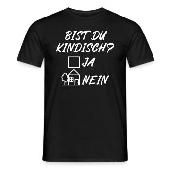 Bist du kindisch ja nein - Männer T-Shirt - Schwarz - Vorne - AI Model Male 178 light (178cm)
