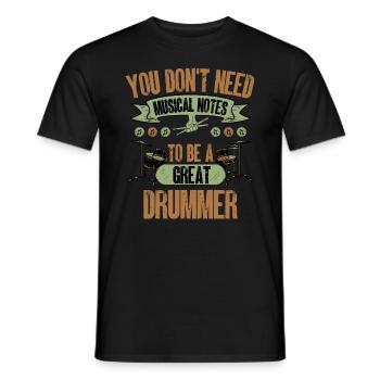 batterie humour cadeau batteur - T-shirt homme - noir - Devant - AI Model Male 178 light (178cm)