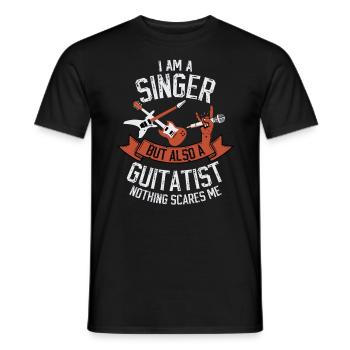 cadeau chanteur guitariste guitare vintage - T-shirt homme - noir - Devant - AI Model Male 178 light (178cm)