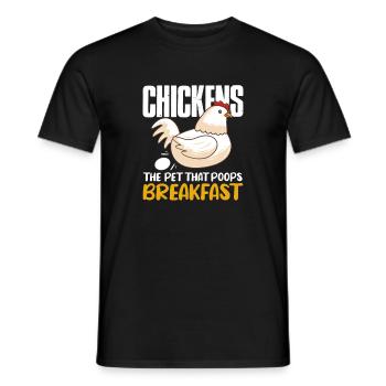 Chicken Farm Poultry Rooster Chickens Gift - Men's T-Shirt - black - Front - AI Model Male 178 light (178cm)