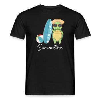 Chemise d’été d’été Femmes Hommes - T-shirt homme - noir - Devant - AI Model Male 178 light (178cm)