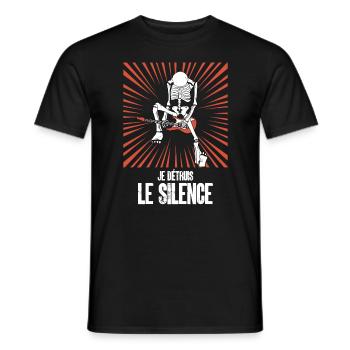 squelette guitariste guitare électrique - T-shirt homme - noir - Devant - AI Model Male 178 light (178cm)