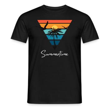 Chemise d’été d’été Femmes Hommes - T-shirt homme - noir - Devant - AI Model Male 178 light (178cm)