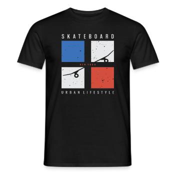Skateboard - T-shirt homme - noir - Devant - AI Model Male 178 light (178cm)
