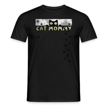 Katze Mama Liebhaber Katze Mama Welpe - Männer T-Shirt - Schwarz - Vorne - AI Model Male 178 light (178cm)