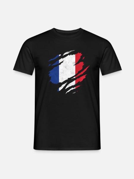 HEARTBEAT FRANCE DRAPEAU FRANÇAIS FRANCE - T-shirt homme - noir
