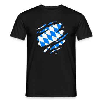 DRAPEAU BAVAROIS DRAPEAU BAVAROIS DIAMANT BAVIÈRE - T-shirt homme - noir - Devant - AI Model Male 178 light (178cm)