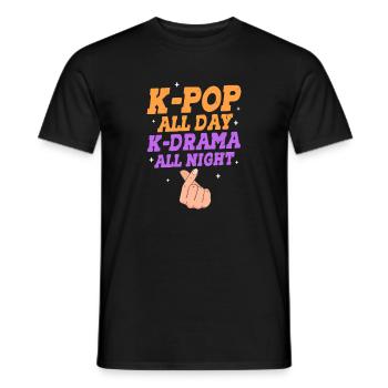 K-Pop - Männer T-Shirt - Schwarz - Vorne - AI Model Male 178 light (178cm)