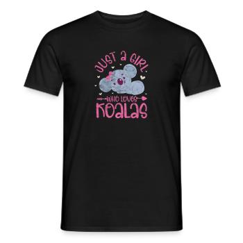 fille koala - T-shirt homme - noir - Devant - AI Model Male 178 light (178cm)