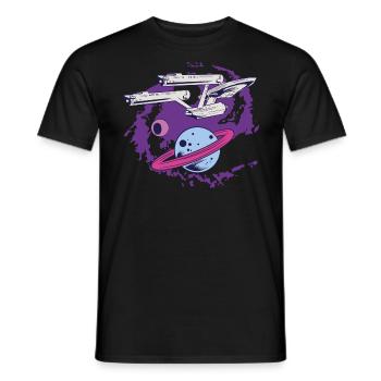 Star Trek The Original Series Enterprise Planet - Men's T-Shirt - black - Front - AI Model Male 178 light (178cm)