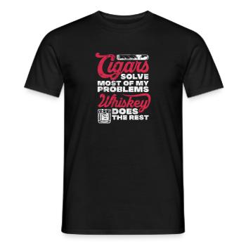 Whisky de cigare - T-shirt homme - noir - Devant - AI Model Male 178 light (178cm)