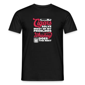 Cigar Whiskey Smoking Smoking Cigar Gift - Men's T-Shirt - black - Front - AI Model Male 178 light (178cm)