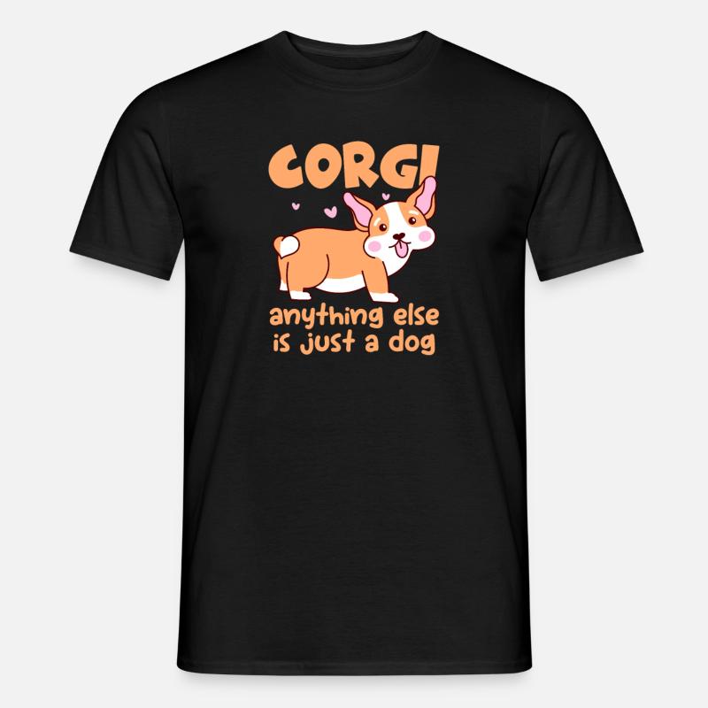 Corgi - Männer T-Shirt - Schwarz