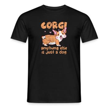 Welsh Corgi Dog Dog Dog Race Cadeau - T-shirt homme - noir - Devant - AI Model Male 178 light (178cm)