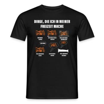 Dinge die ich in meiner Freizeit mache Motorrad - Männer T-Shirt - Schwarz - Vorne - AI Model Male 178 light (178cm)