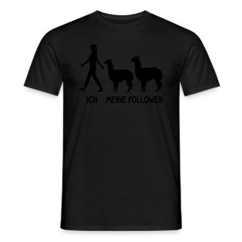 Ich Meine Follower Alpaka Liebhaber Lama Lover - Männer T-Shirt - Schwarz - Vorne - AI Model Male 178 light (178cm)