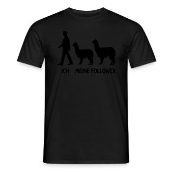 Ich Meine Follower Alpaka Liebhaber Lama Lover - Männer T-Shirt - Schwarz - Vorne - AI Model Male 178 light (178cm)