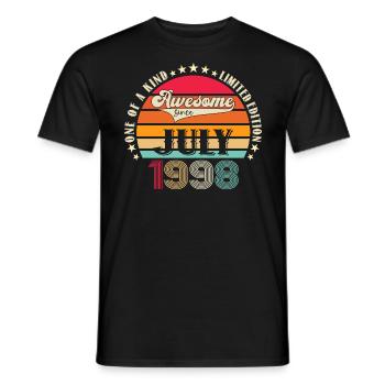Awesome since July 1998 24th Birthday Men's Fun - Men's T-Shirt - black - Front - AI Model Male 178 light (178cm)