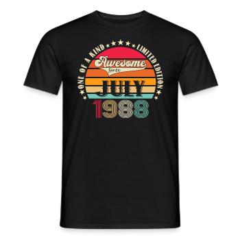 Awesome since July 1988 34th birthday Men's Fun - Men's T-Shirt - black - Front - AI Model Male 178 light (178cm)