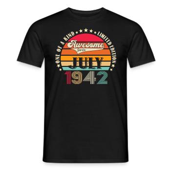 Awesome since July 1942 80th birthday Men's Fun - Men's T-Shirt - black - Front - AI Model Male 178 light (178cm)