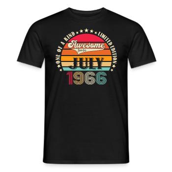 Awesome since July 1966 56th Birthday Men's Fun - Men's T-Shirt - black - Front - AI Model Male 178 light (178cm)