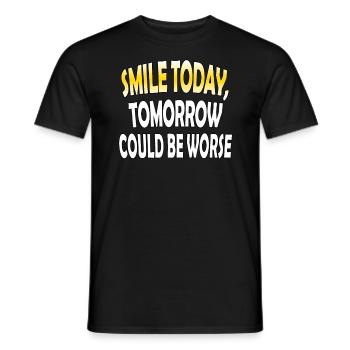 Sourire ce matin pourrait être pire - drôle - T-shirt homme - noir - Devant - AI Model Male 178 light (178cm)