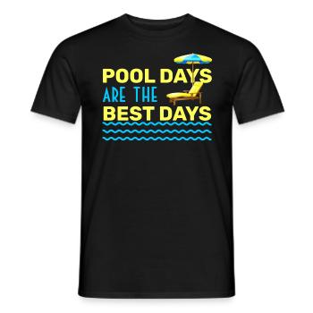 POOL DAYS ARE THE BEST DAYS - SWIMMINGPOOL HOLIDAY - Männer T-Shirt - Schwarz - Vorne - AI Model Male 178 light (178cm)