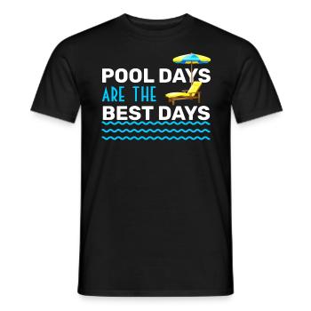 POOL DAYS ARE THE BEST DAYS - SWIMMINGPOOL HOLIDAY - Männer T-Shirt - Schwarz - Vorne - AI Model Male 178 light (178cm)