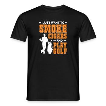 Cigar Golf Smoking Cigars Smoking Gift - Men's T-Shirt - black - Front - AI Model Male 178 light (178cm)