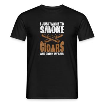 Cigar - Men's T-Shirt - black - Front - AI Model Male 178 light (178cm)