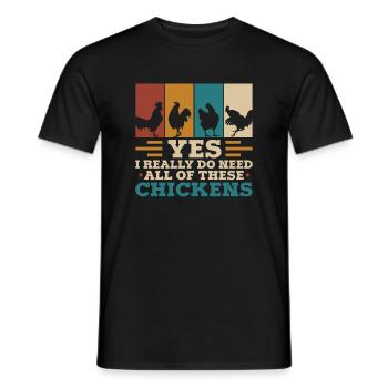 Huhn Bauernhof Geflügel Hahn Hühner Geschenk - Männer T-Shirt - Schwarz - Vorne - AI Model Male 178 light (178cm)