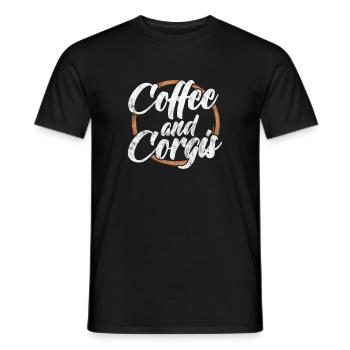 Welsh Corgi Dog Coffee Dog Dog Race Cadeau - T-shirt homme - noir - Devant - AI Model Male 178 light (178cm)