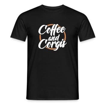 Corgi Kaffee - Männer T-Shirt - Schwarz - Vorne - AI Model Male 178 light (178cm)