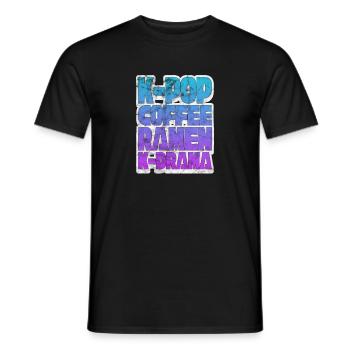 K-Pop Coffee Ramen Korean Korea Kpop Gift - Men's T-Shirt - black - Front - AI Model Male 178 light (178cm)