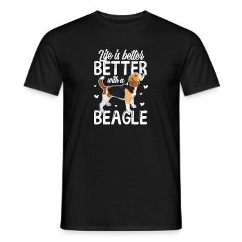 Beagle Chien Chien Dog Lover Pet Cadeau - T-shirt homme - noir - Devant - AI Model Male 178 light (178cm)